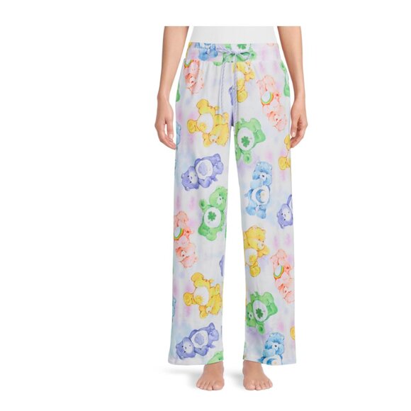 ⭐️ Care Bears Sleep Pajamas PJs Hipster Hippie Artsy Girly Lounge Cartoon Pants - Picture 1 of 6